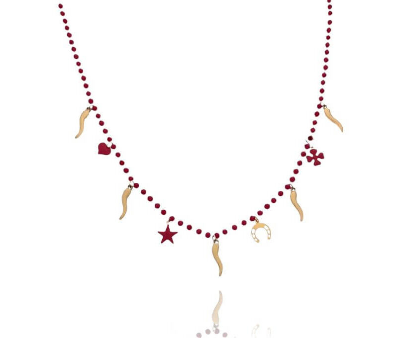 COLLANA PERLINE ROSSE CORNETTI