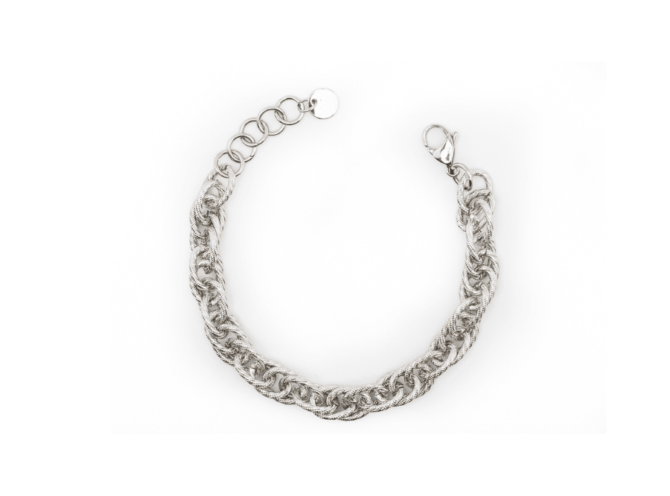 bracciale catena intrecciata argento