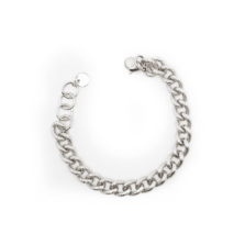 bracciale catena piatta satinata argento