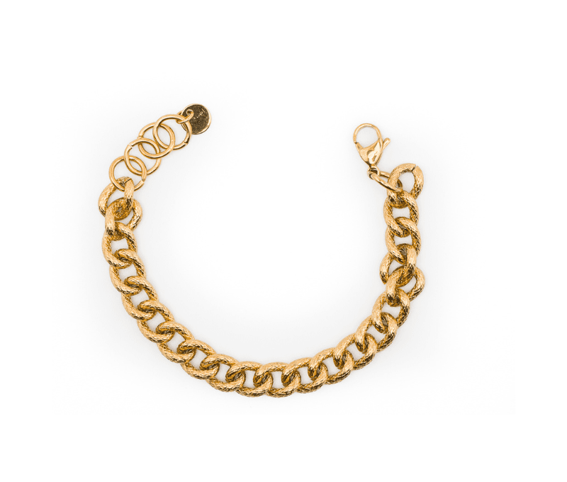 bracciale catena piatta satinata oro