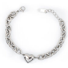 bracciale cuore bombato argento