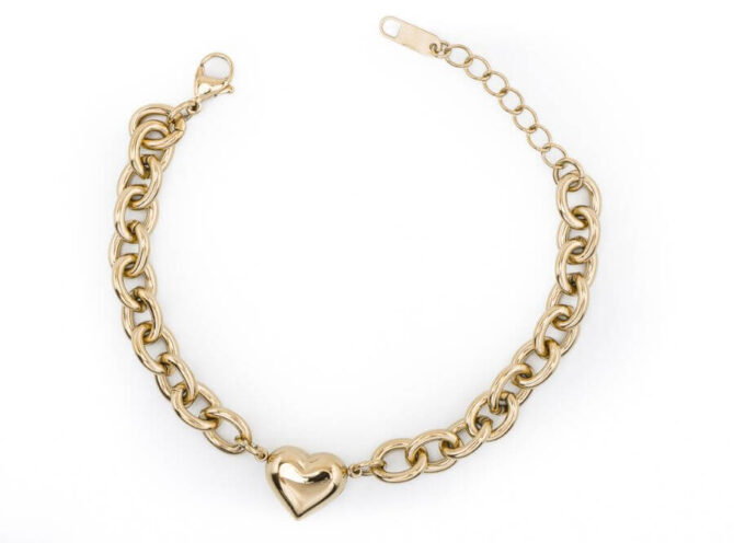 bracciale cuore bombato oro bracciale cuore bombato oro