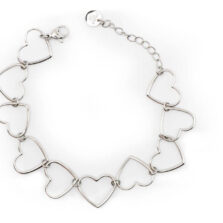 bracciale cuori incatenati argento