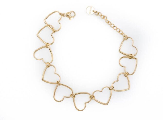 bracciale cuori incatenati oro bracciale cuori incatenati oro