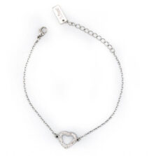 bracciale cuoricino piccolo strass