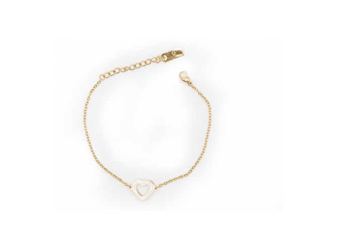 bracciale cuoricino piccolo strass oro bracciale cuoricino piccolo strass oro