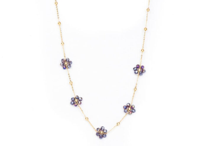 collana con fiorellini viola collana con fiorellini viola