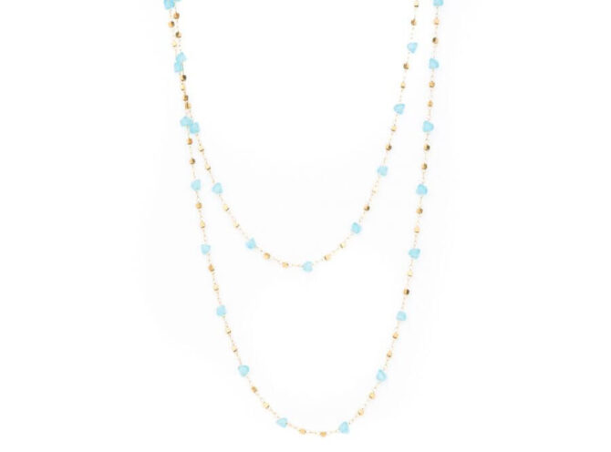 collana lunga con pietrine turchesi collana lunga con pietrine turchesi