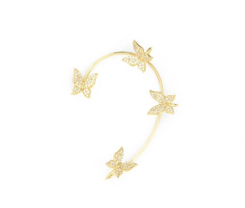 earcuff farfalle oro