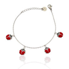 bracciale coccinelle portafortuna argento