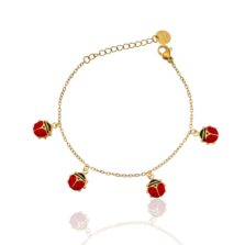 bracciale coccinelle portafortuna oro