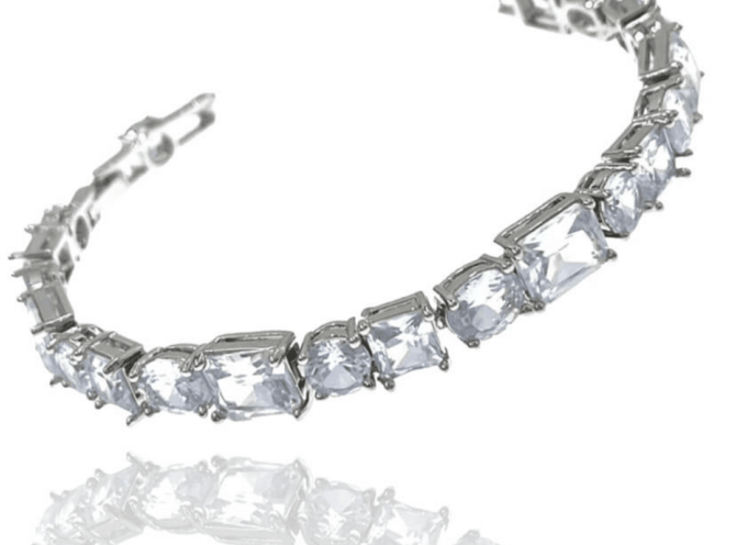 bracciale tennis pietre bianche base argento bracciale tennis pietre bianche base argento