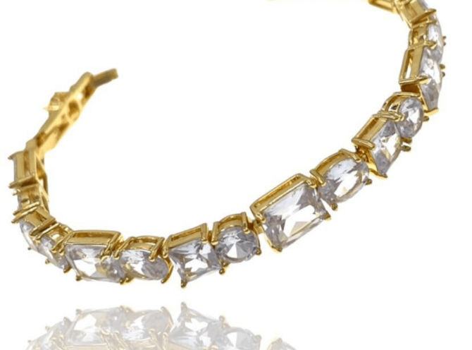 bracciale tennis pietre bianche base oro bracciale tennis pietre bianche base oro