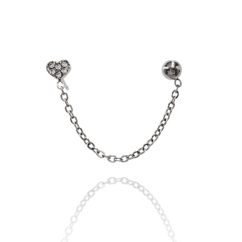 earcuff cuore argento