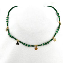 collana perline stelle verde