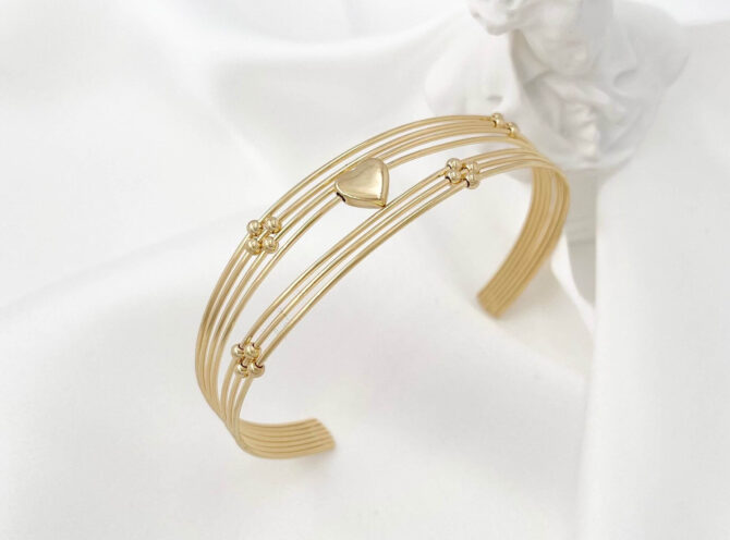 bracciale rigido oro fili acciaio bracciale rigido oro fili acciaio