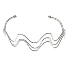 chocker ondulato in acciaio color argento