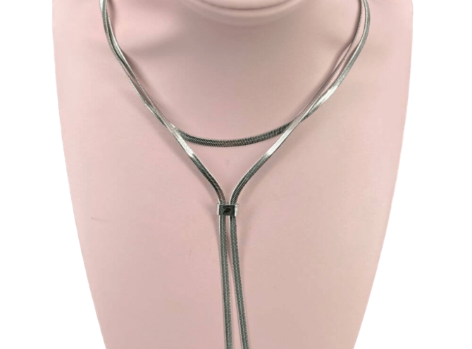 collana cravattina snake argento collana cravattina snake argento