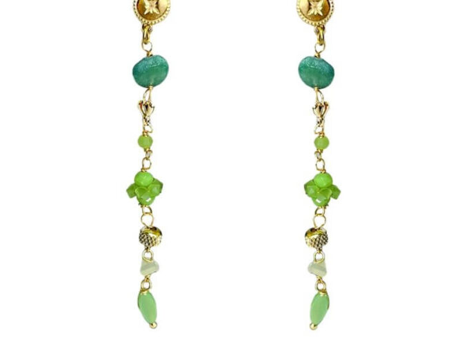 orecchini pendenti acciaio verdi orecchini pendenti acciaio verdi