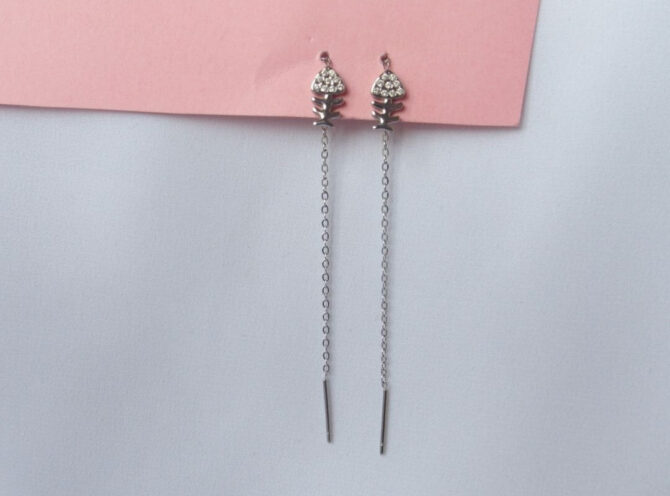 orecchini saliscendi acciaio lisca argento strass orecchini saliscendi acciaio lisca argento strass