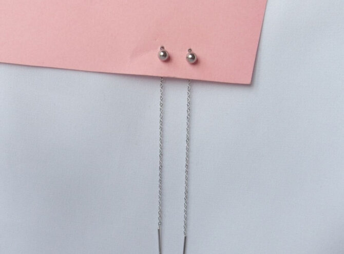 orecchini saliscendi acciaio pallina argento orecchini saliscendi acciaio pallina argento