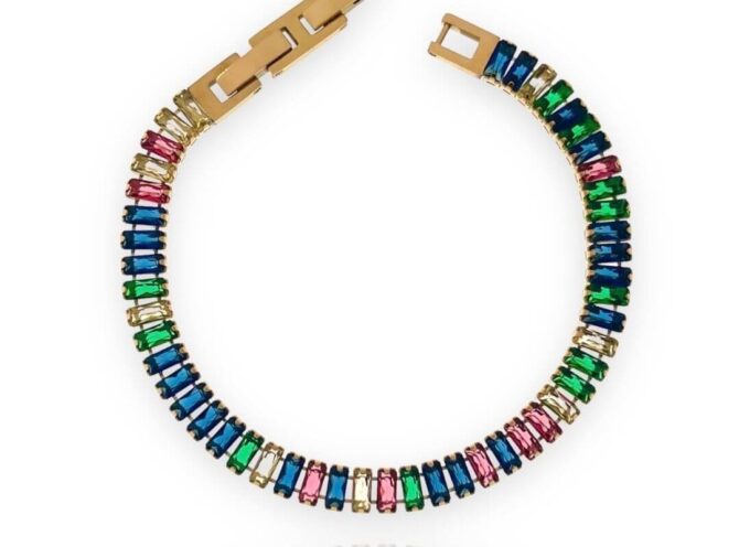 tennis baguette in acciaio multicolor tennis baguette in acciaio multicolor