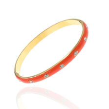 bracciale rigido smaltato arancione base oro