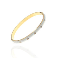 bracciale rigido smaltato bianco base oro