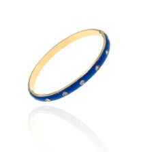 bracciale rigido smaltato blu base oro