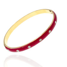 bracciale rigido smaltato rosso base oro