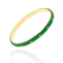 bracciale rigido smaltato verde base oro