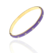 bracciale rigido smaltato viola base oro