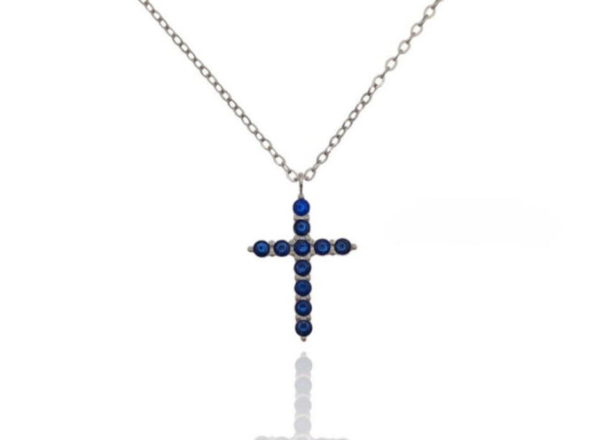 collana croce blu collana croce blu
