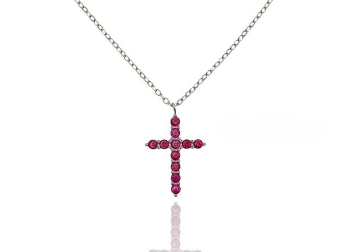 collana croce fuxia collana croce fuxia