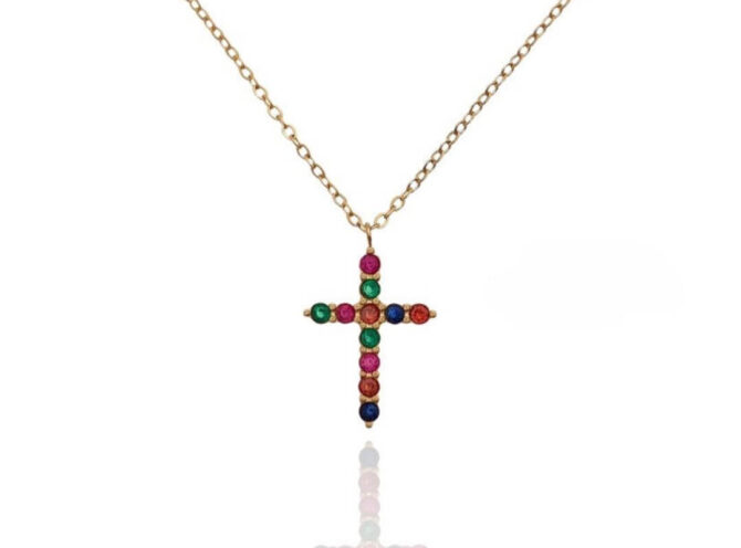 collana croce multicolor collana croce multicolor