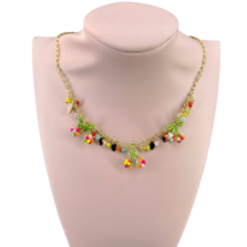 collana acciaio ciliegie multicolor