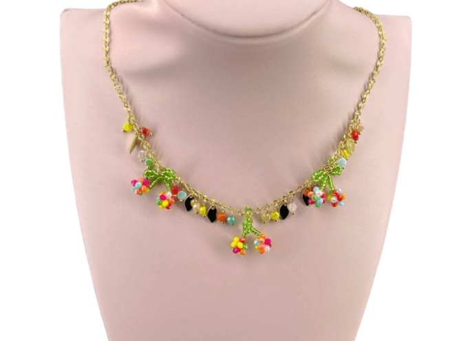 collana acciaio ciliegie multicolor collana acciaio ciliegie multicolor
