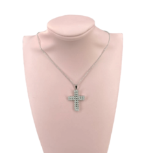 collana acciaio croce argento