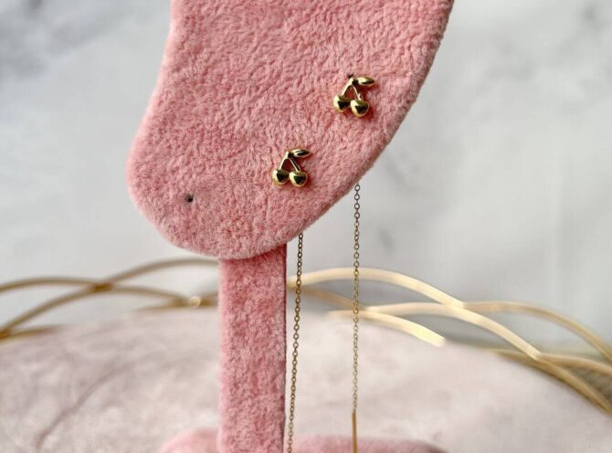 orecchini saliscendi ciliegia oro orecchini saliscendi ciliegia oro