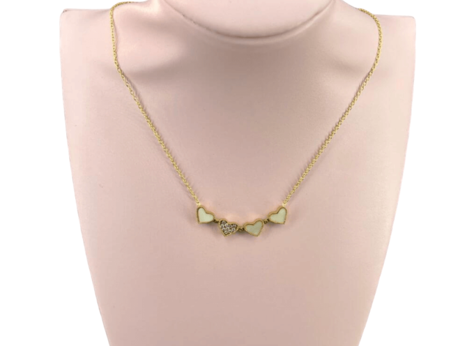 collana quadrifoglio cuoricini oro collana quadrifoglio cuoricini oro