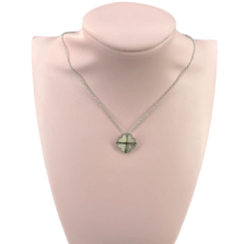 collana quadrifoglio madreperla acciaio argento