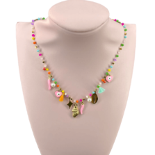 collana acciaio charm multicolor