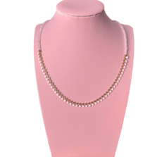 collana acciaio medagliette rosa