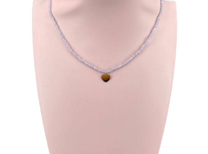 collana cuore perline lilla collana cuore perline lilla