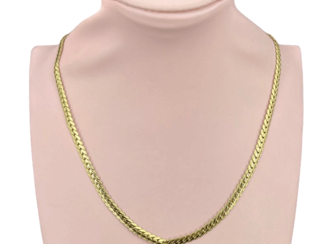 collana catena piatta acciaio oro collana catena piatta acciaio oro