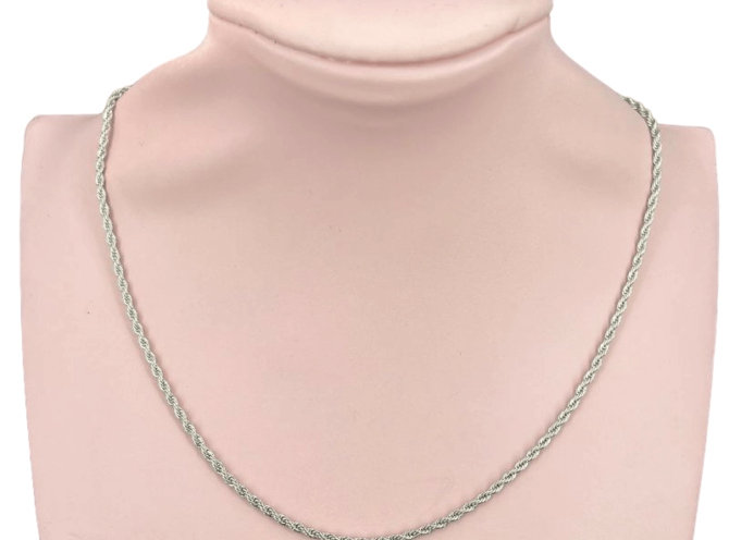 collana in acciaio torchon fino argento collana in acciaio torchon fino argento