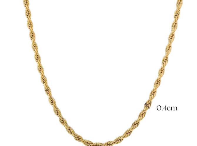 collana torchon in acciaio oro 0.4cm collana torchon in acciaio oro 0.4cm