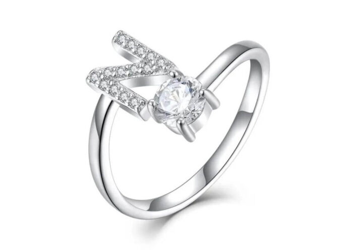 anello acciaio lettera n anello acciaio lettera n