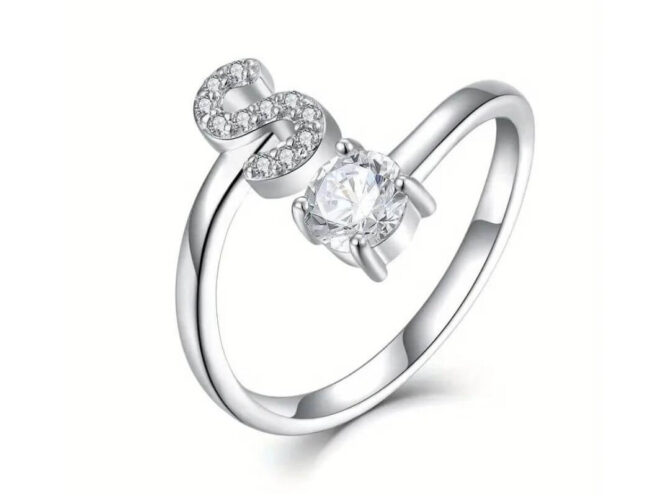 anello acciaio lettera s anello acciaio lettera s