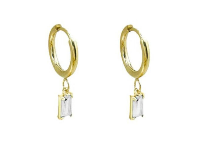 orecchini in acciaio baguette orecchini in acciaio baguette